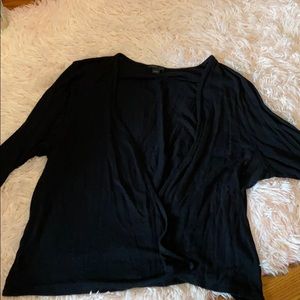 J Jill Black Wearever 3/4 sleeve cardigan Large